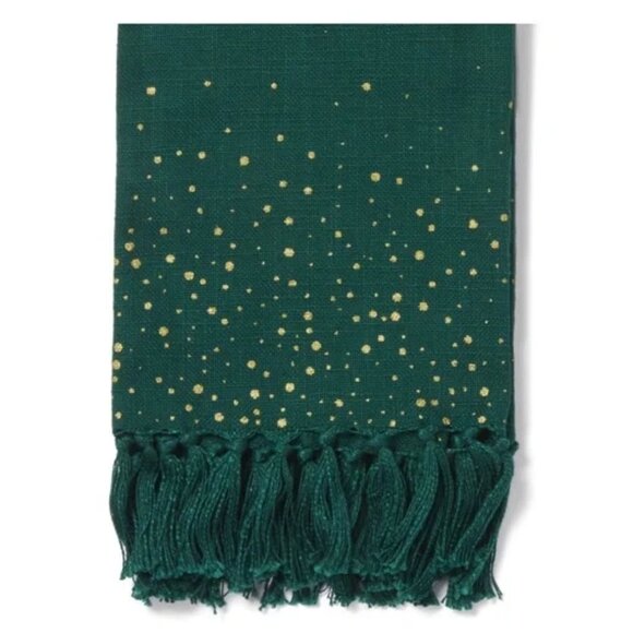 NWT Grove Co. Sparks of Joy Organic Cotton Dish Towel with Fringe Trim HOLIDAY - Picture 2 of 3